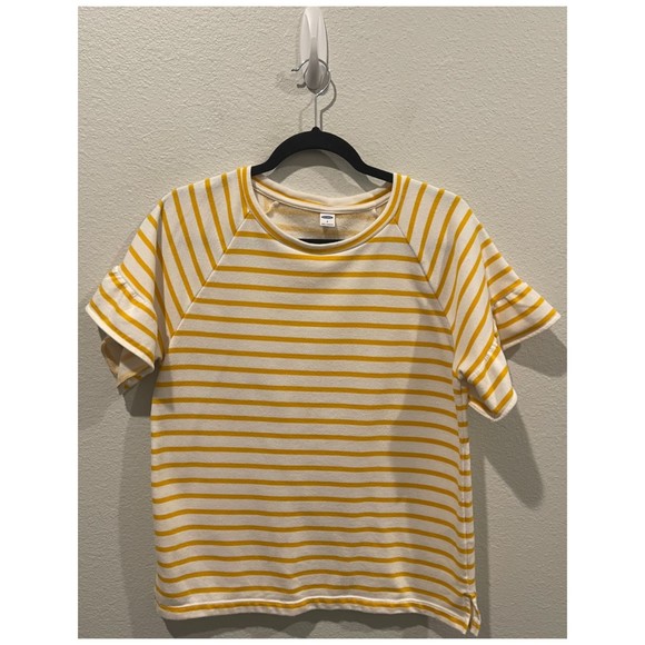 OLD NAVY White And Yellow Butterfly Short Sleeve Top - Picture 1 of 5